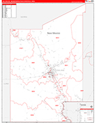 Las Cruces Metro Area Wall Map Red Line Style